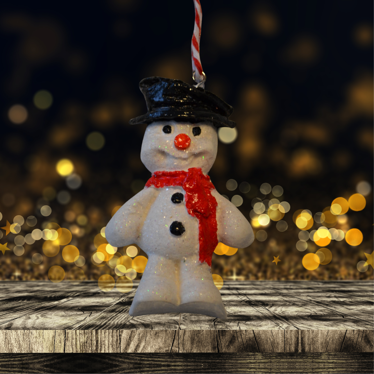 Snowman Christmas Ornament Hand Painted Tree Decoration.