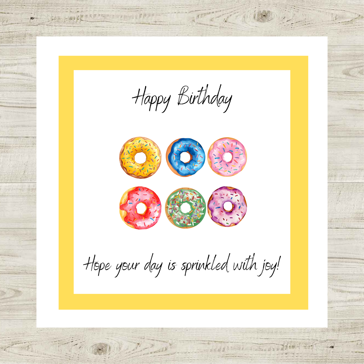 Doughnut Birthday Card – Cute Sprinkle Doughnut Card | Blank Inside | Physical Printed Card