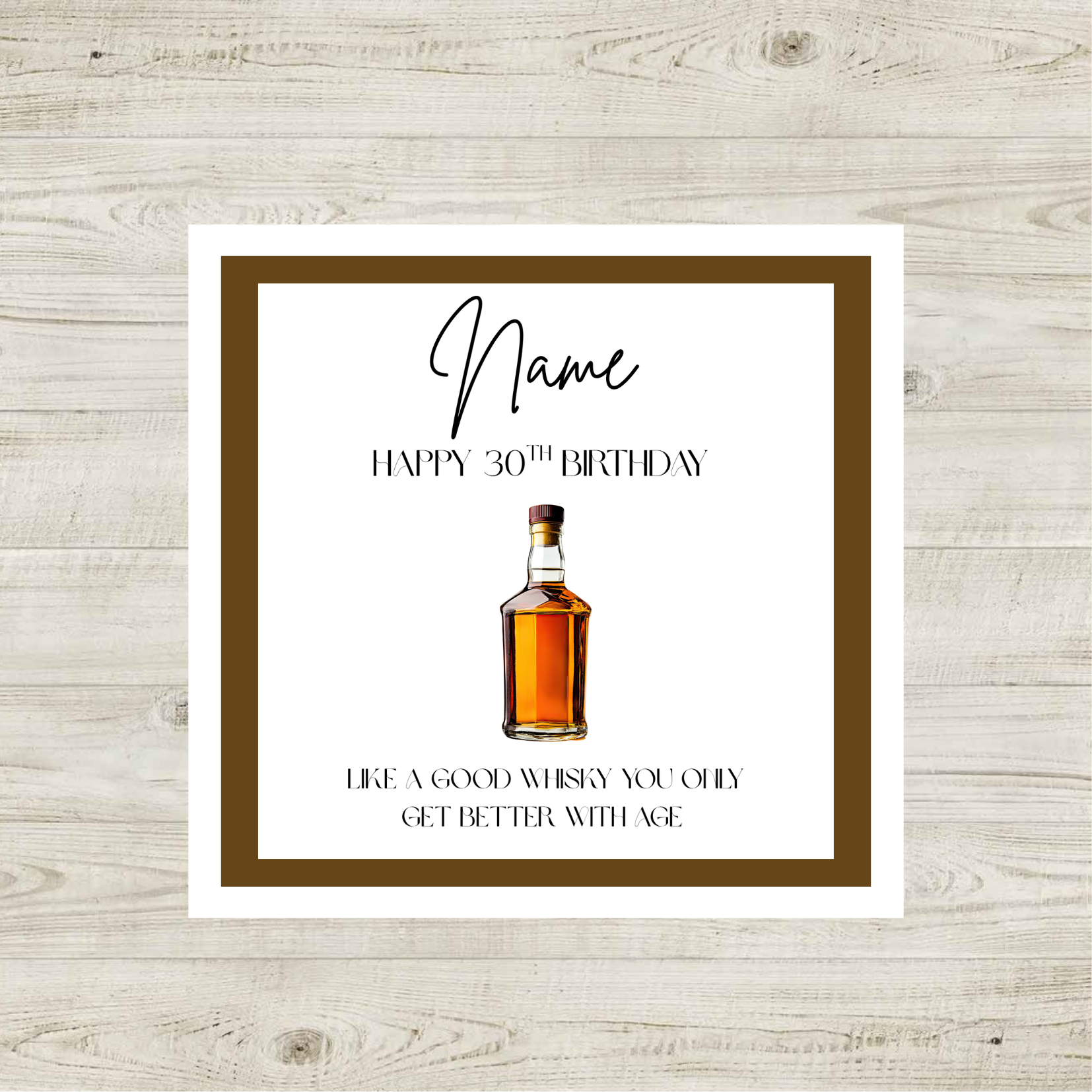 Personalised Whisky Birthday Card Funny Milestone Birthday Card 