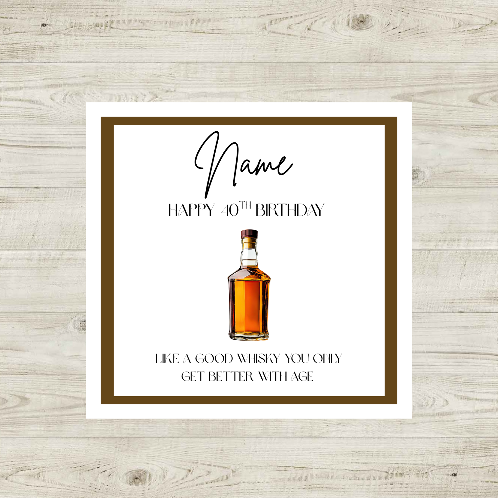 Personalised Whisky Birthday Card Funny Milestone Birthday Card 