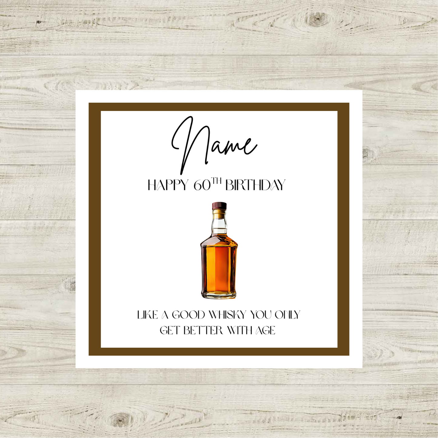 Personalised Whisky Birthday Card Funny Milestone Birthday Card 