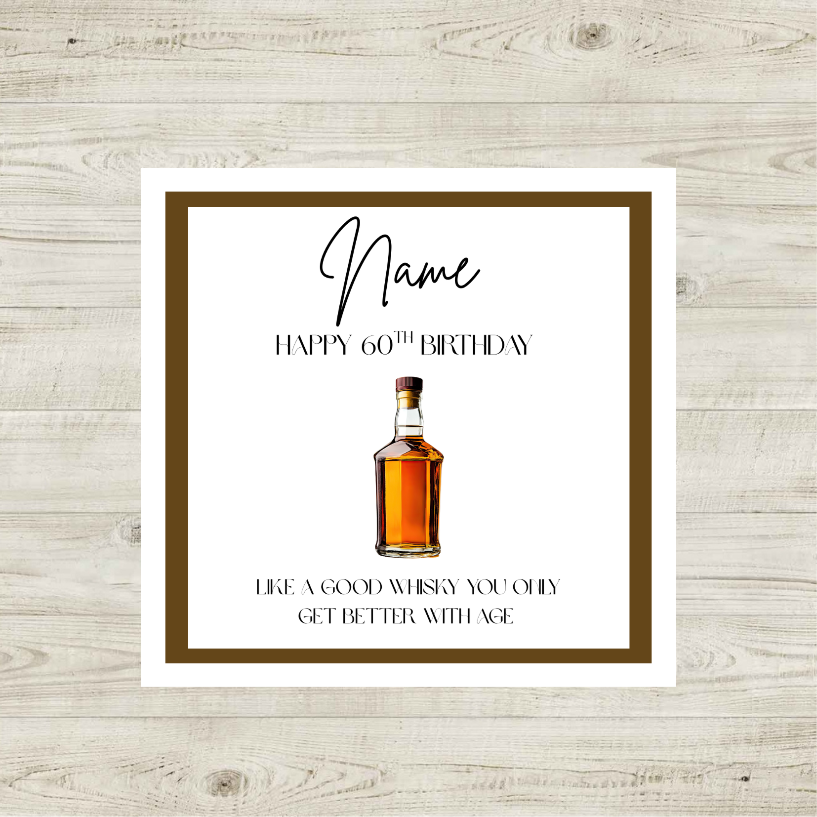 Personalised Whisky Birthday Card Funny Milestone Birthday Card 