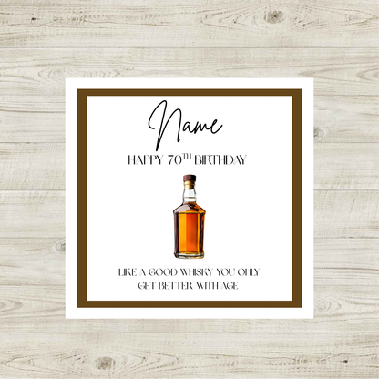 Personalised Whisky Birthday Card Funny Milestone Birthday Card 