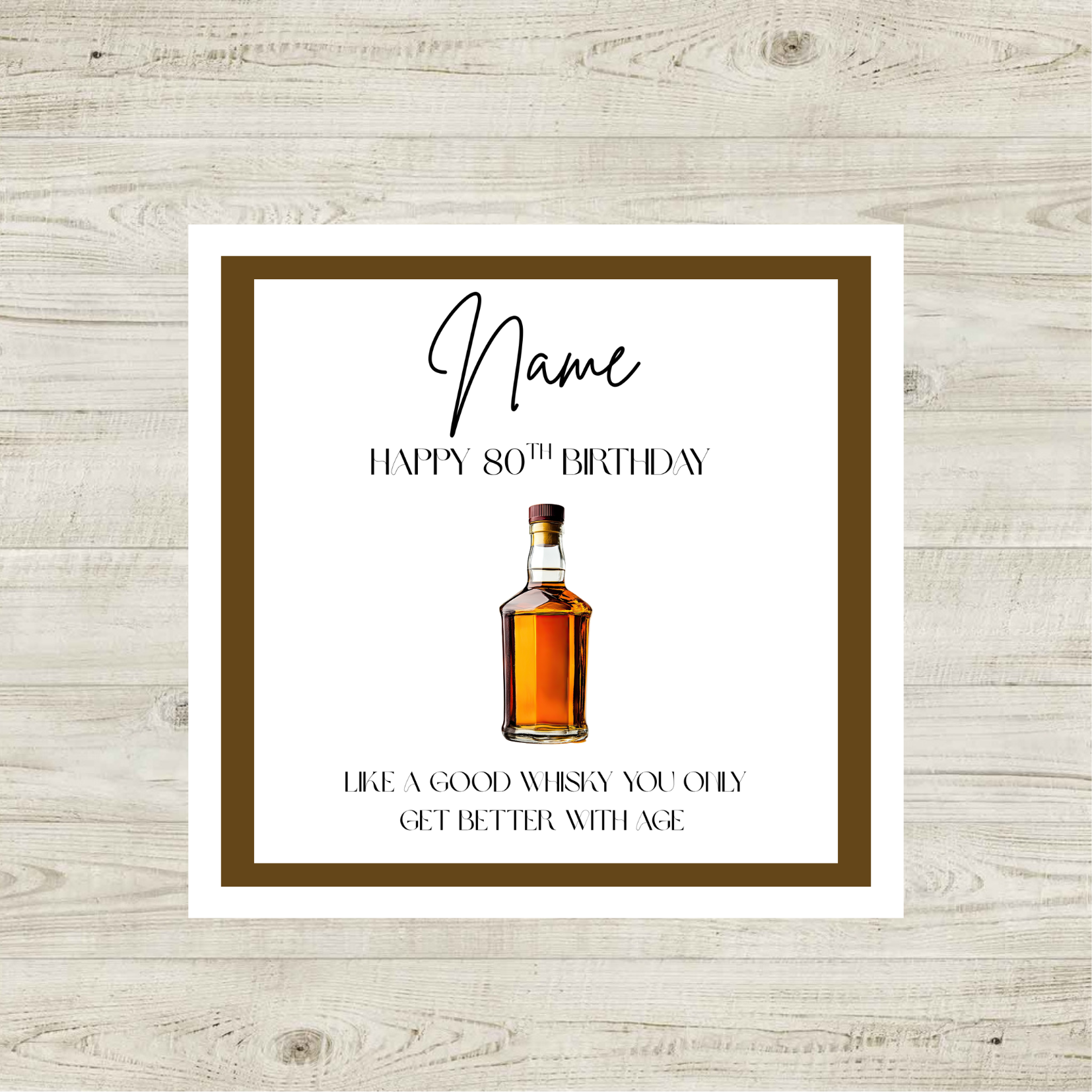 Personalised Whisky Birthday Card Funny Milestone Birthday Card 