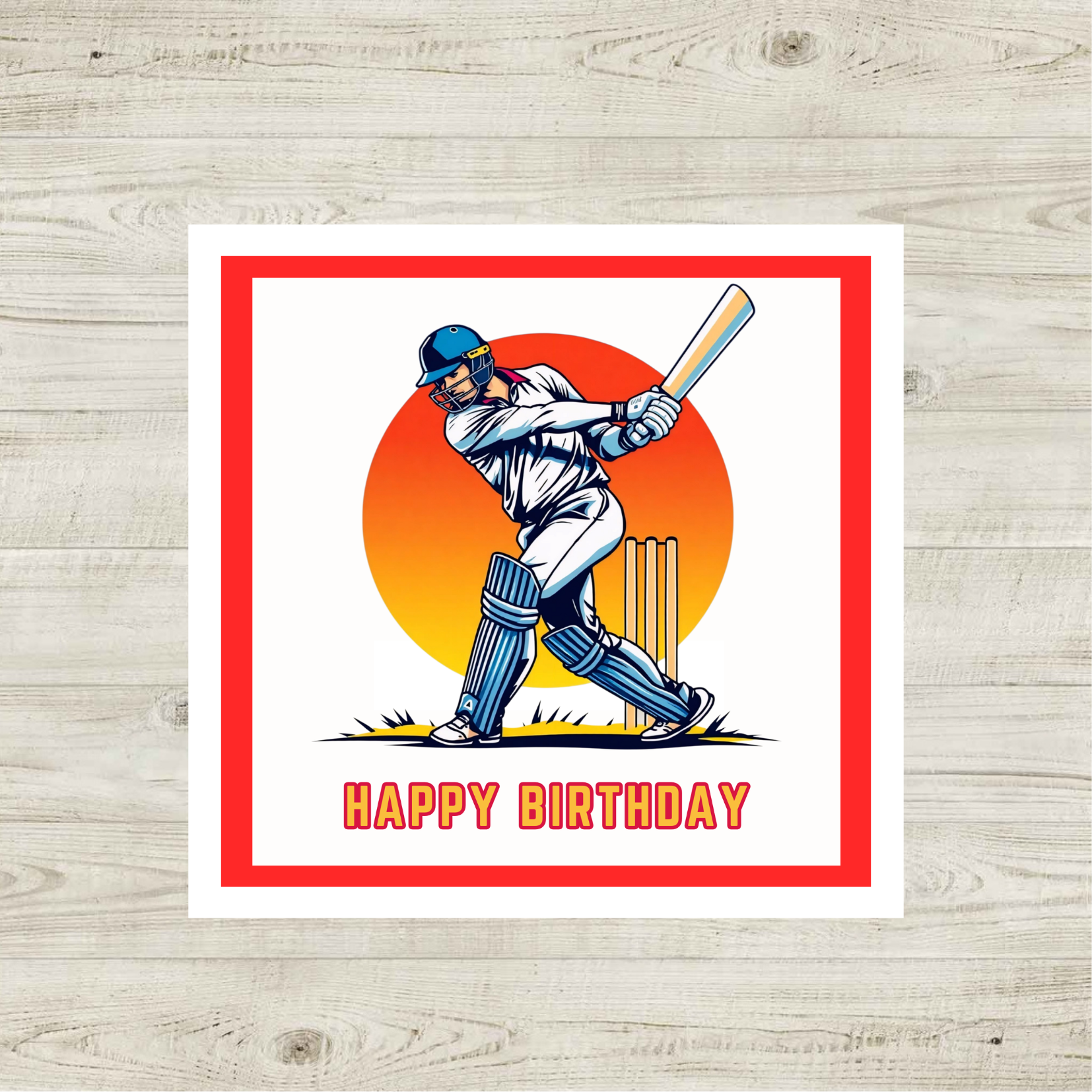 Cricket Player Birthday Card