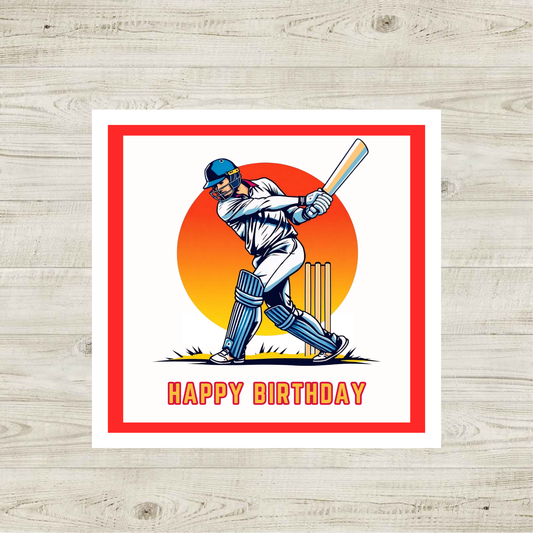 Cricket Player Birthday Card