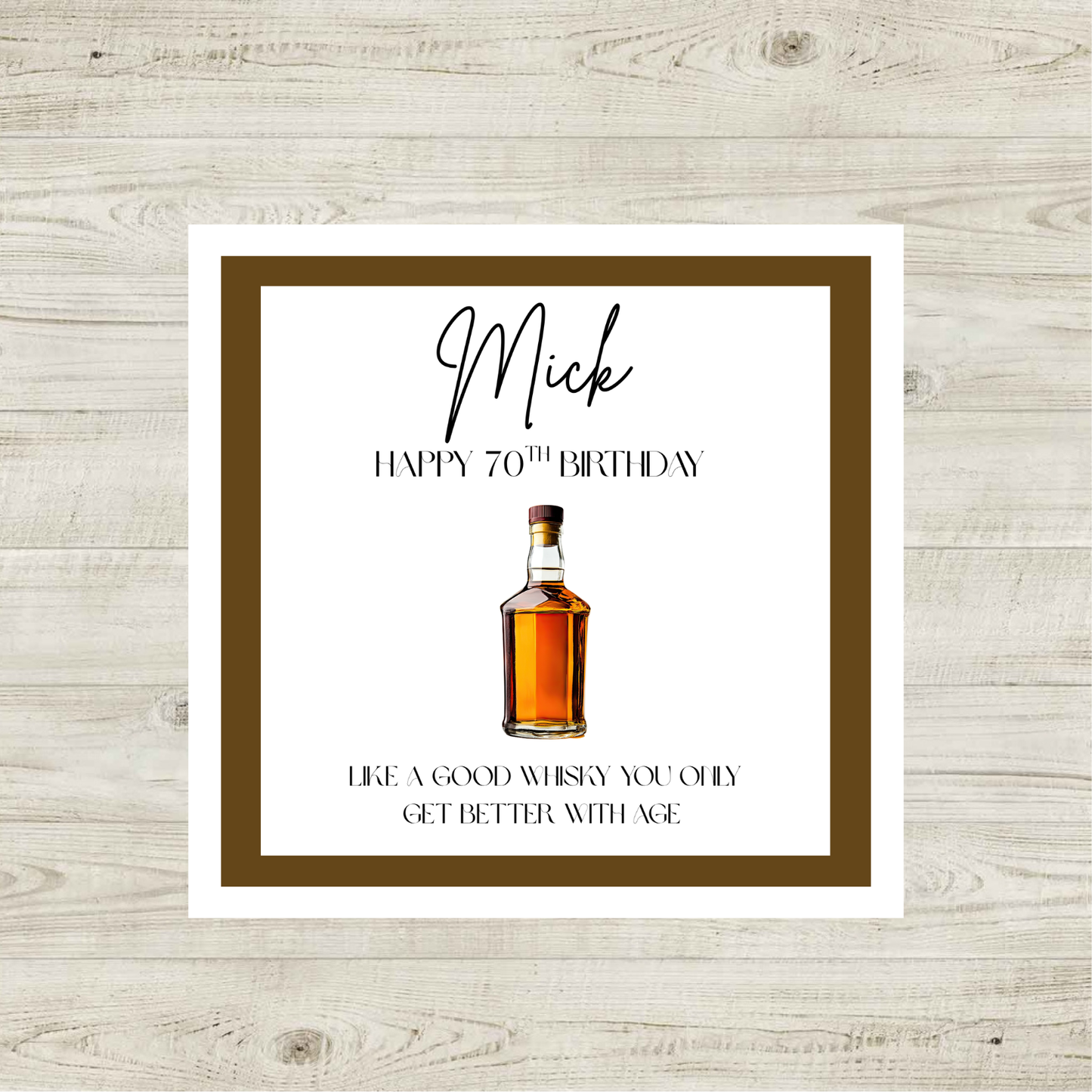 Personalised Whisky Birthday Card Funny Milestone Birthday Card