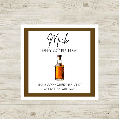Personalised Whisky Birthday Card Funny Milestone Birthday Card