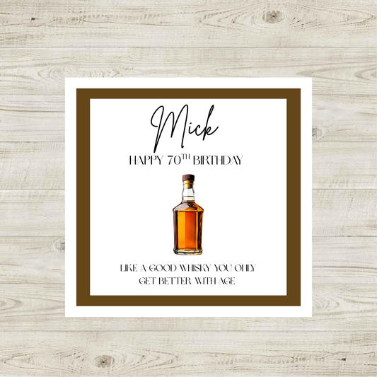 Personalised Whisky Birthday Card Funny Milestone Birthday Card