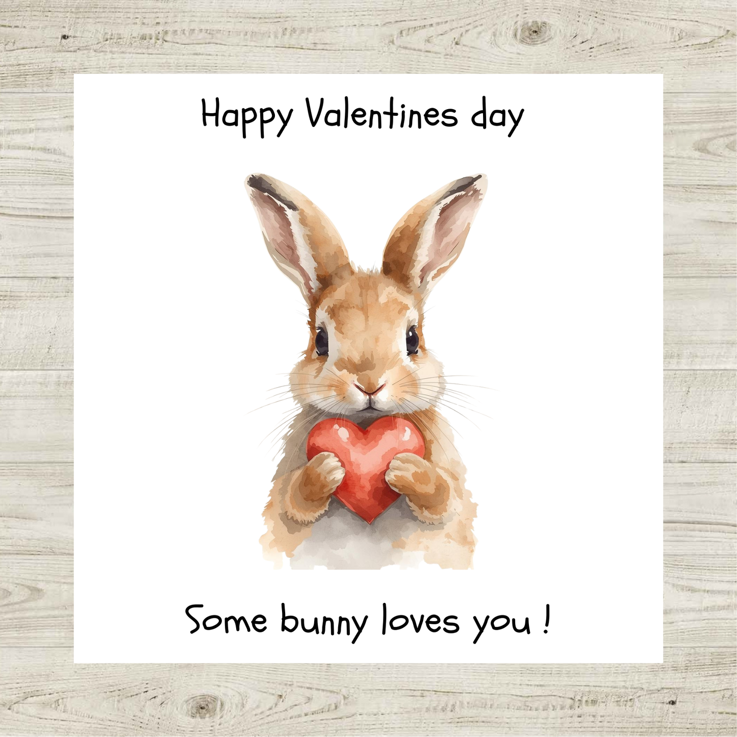 Cute Bunny Valentine’s Day Card – Funny Valentine Card, Some Bunny Loves You, Animal Love Greeting Card