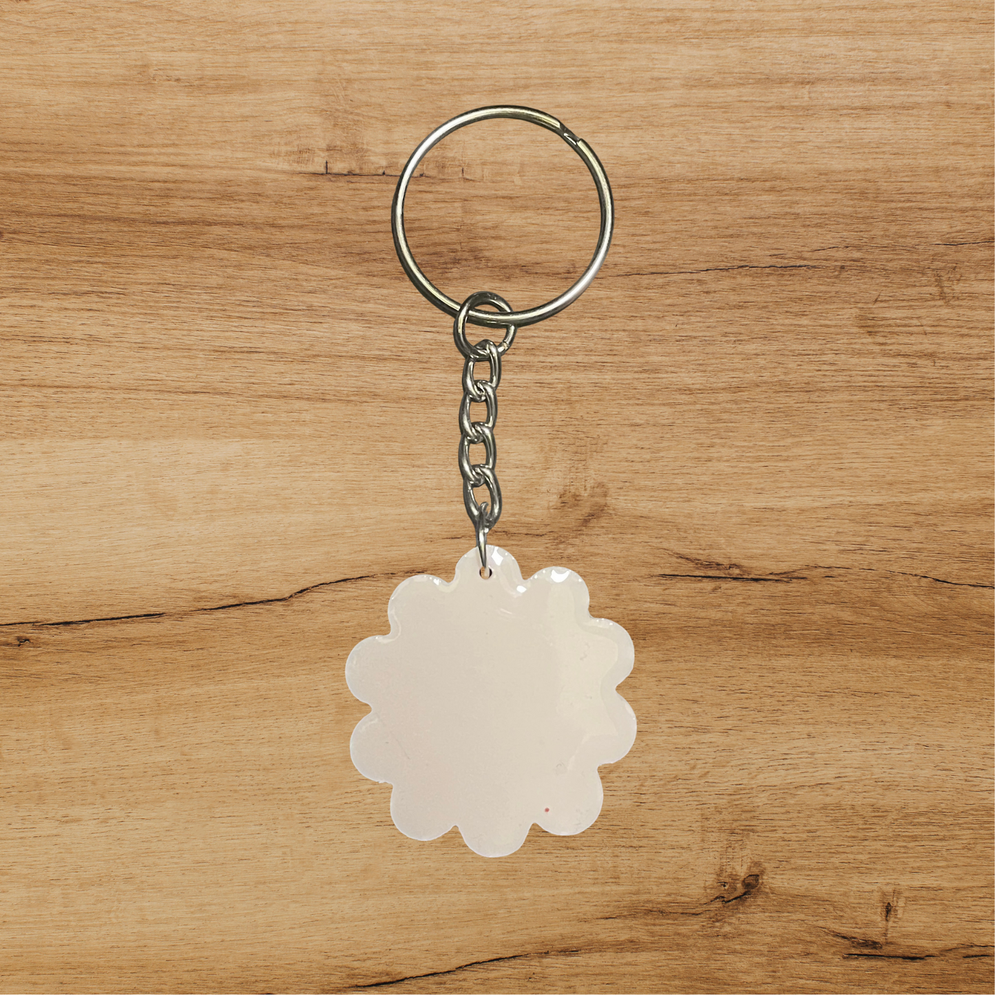 Smiley Daisy Keychain – Flower Keyring – Handmade