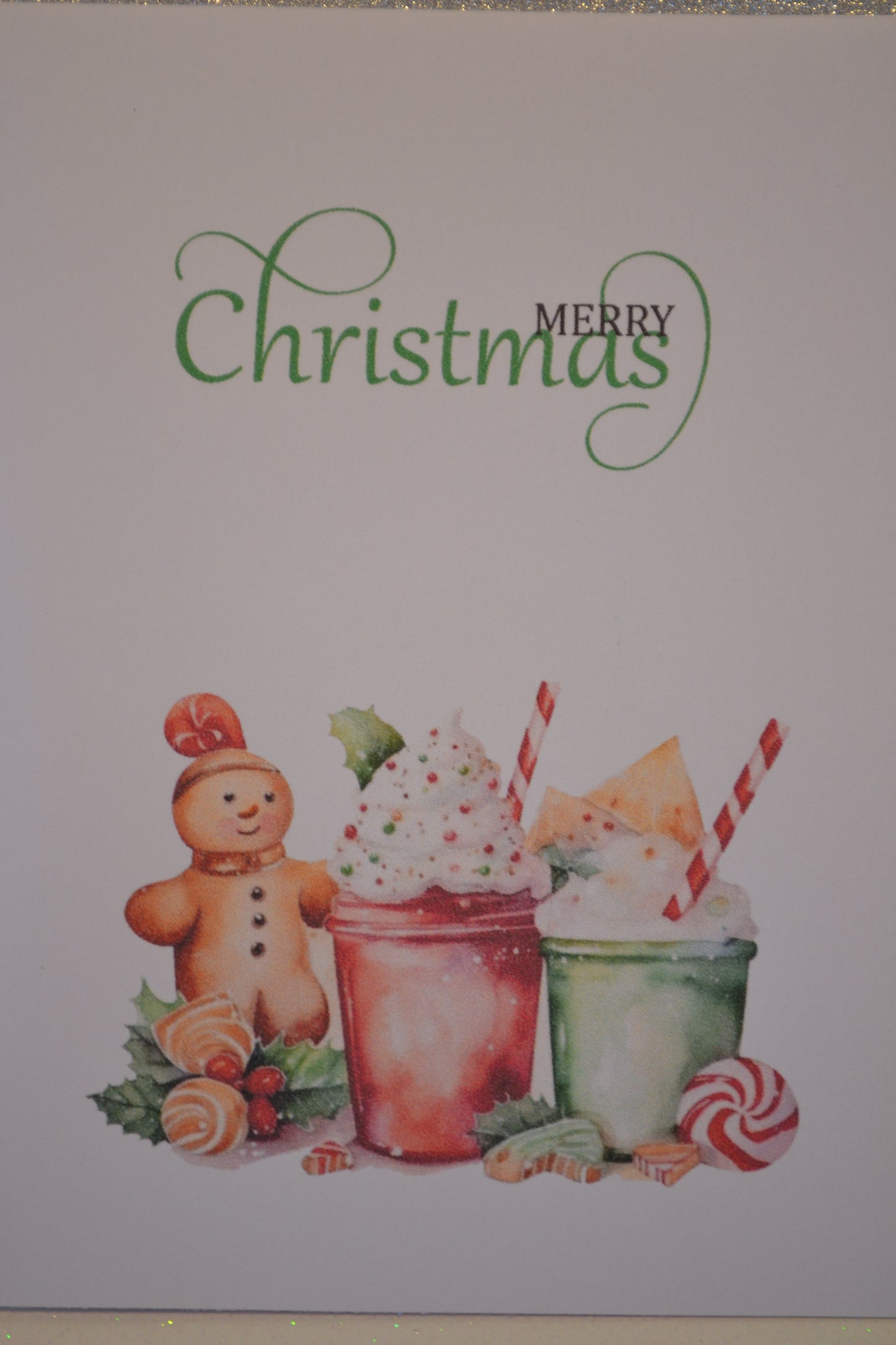 Festive Holiday Greeting with Gingerbread & Hot Cocoa