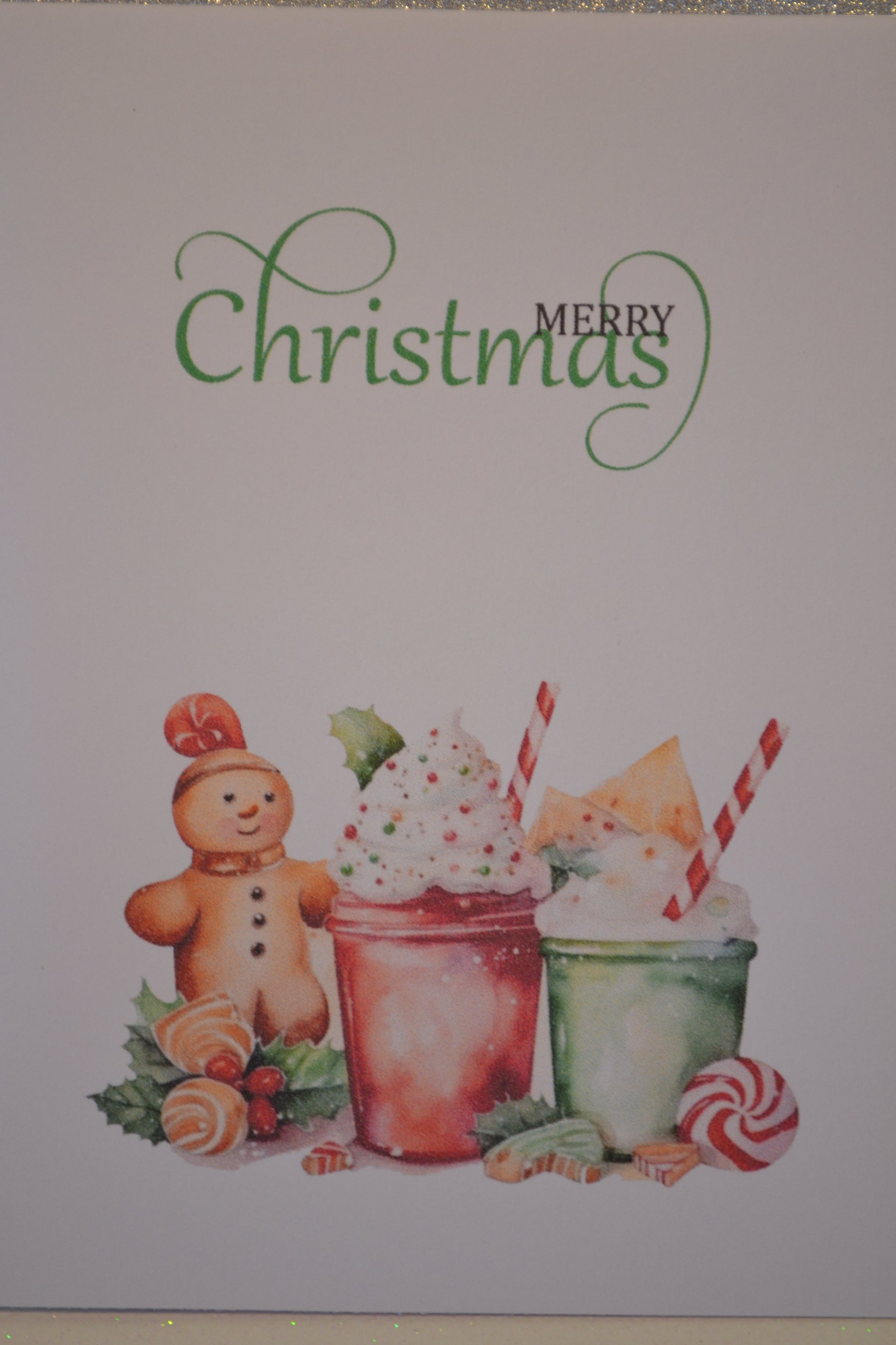 Festive Holiday Greeting with Gingerbread & Hot Cocoa