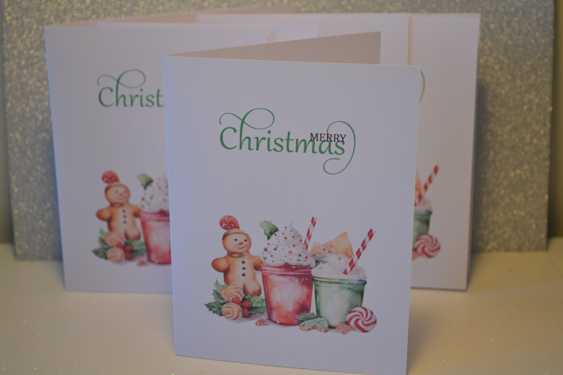 Festive Holiday Greeting with Gingerbread & Hot Cocoa