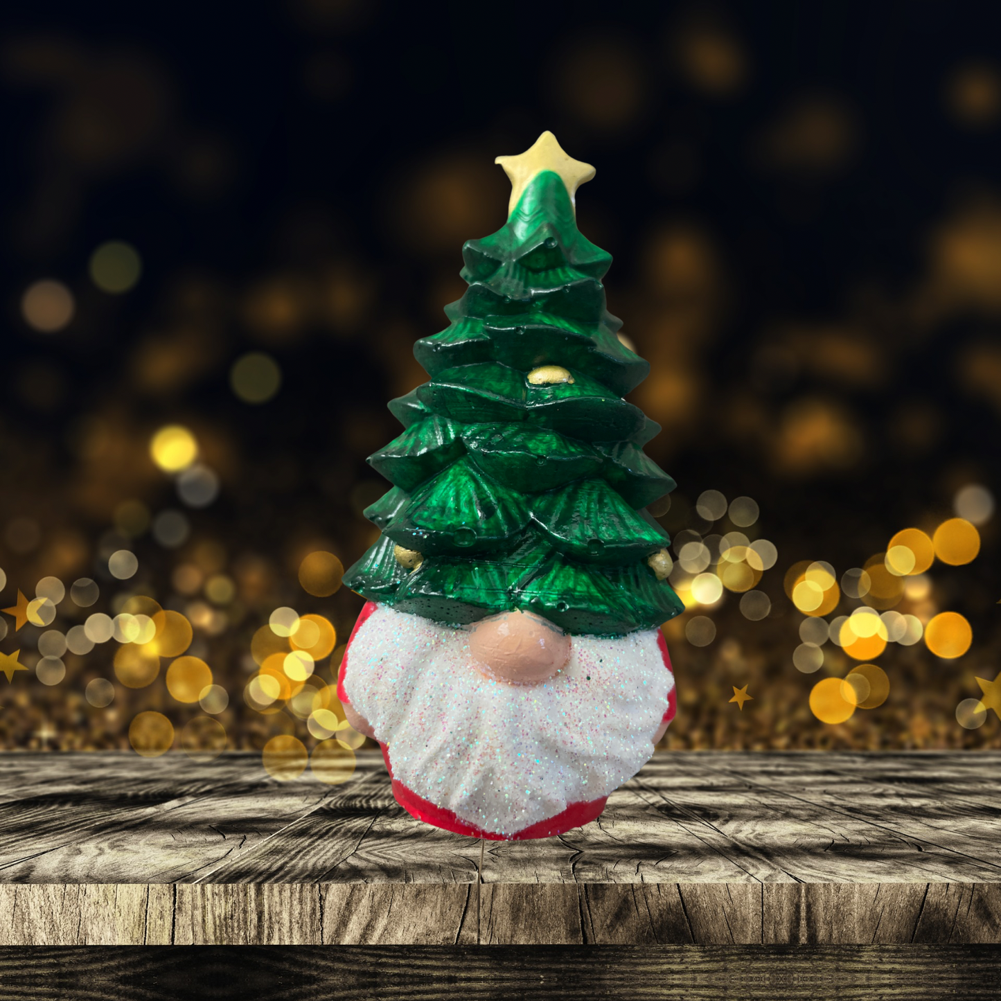 Christmas Tree Hat Gnome Figurine Festive Holiday Decoration