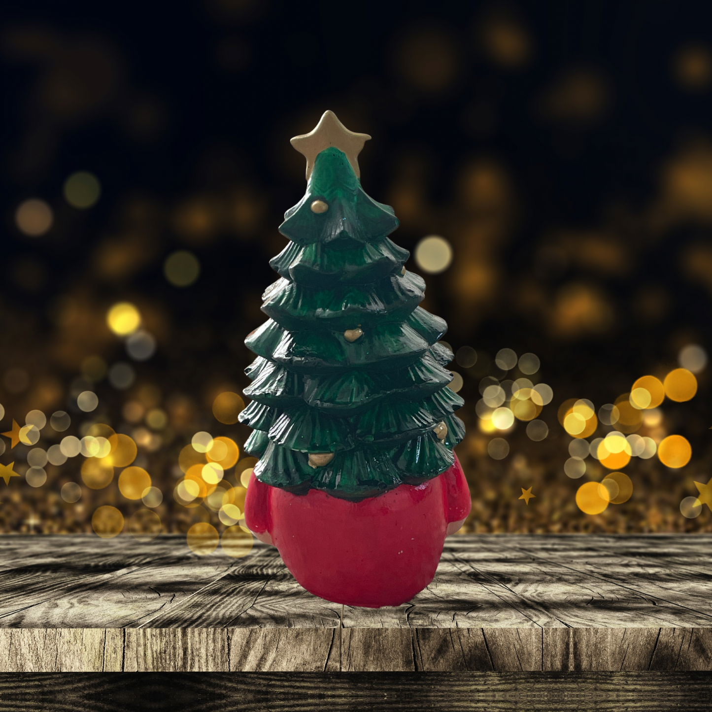 Christmas Tree Hat Gnome Figurine Festive Holiday Decoration