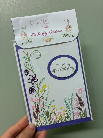 Handmade Wildflower Greeting Card – “On Your Special Day”