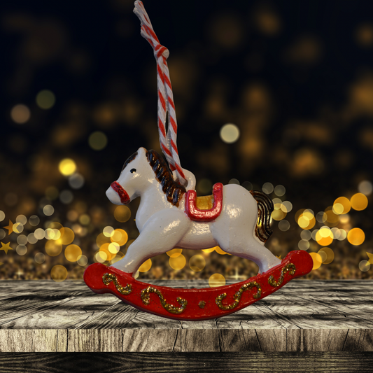 Vintage-Inspired Rocking Horse Ornament Christmas Decoration