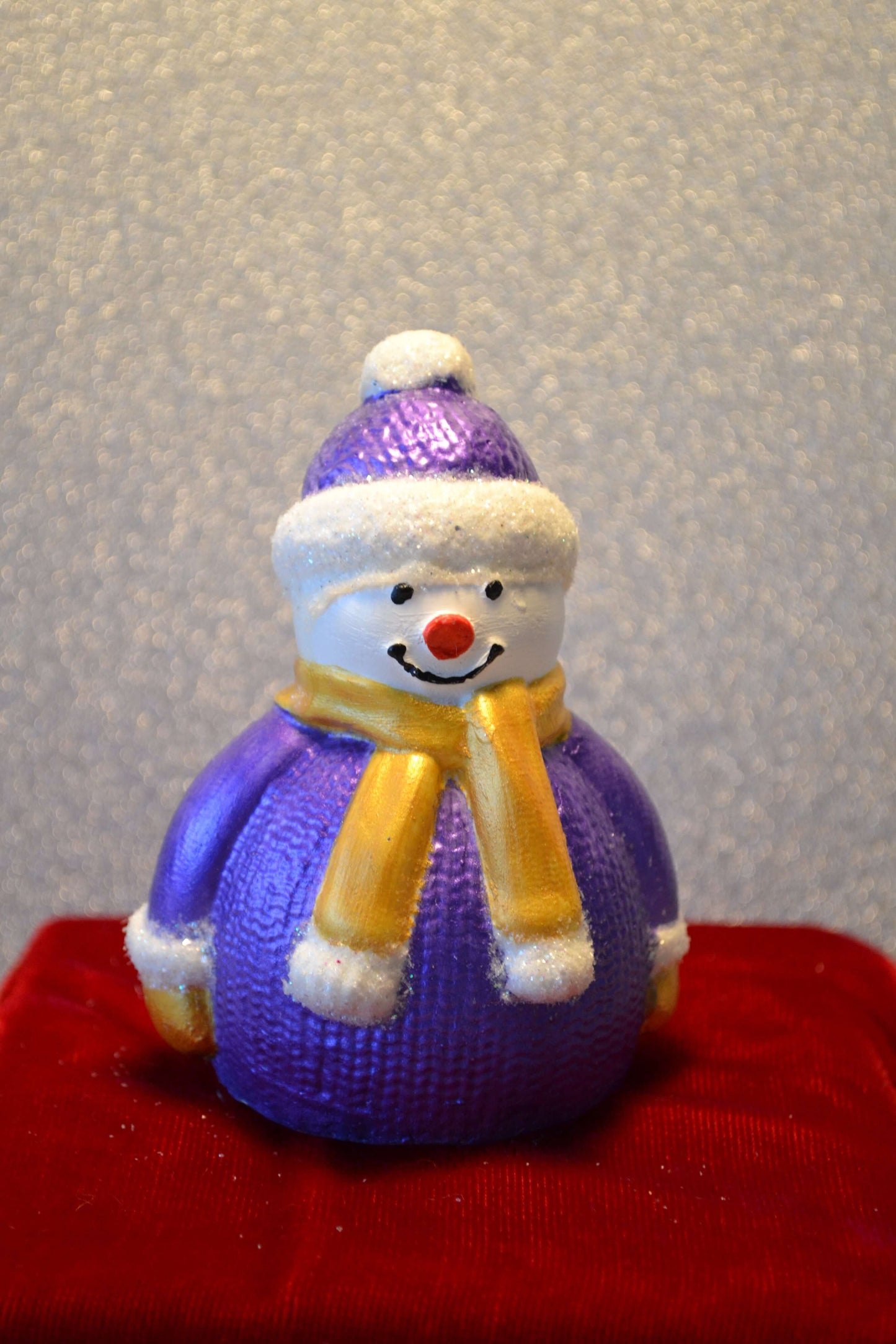Hand-Painted Snowman Figurines. Christmas Holiday Decorations