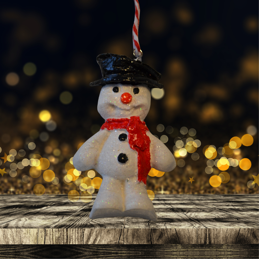 Snowman Christmas Ornament Hand Painted Tree Decoration.