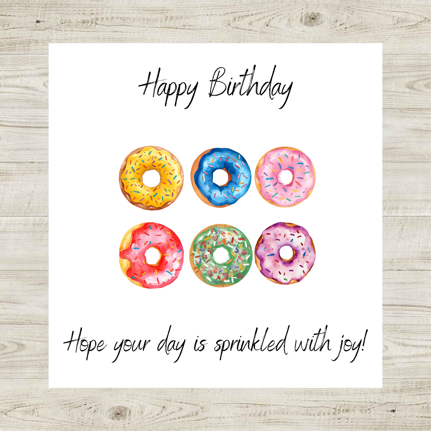 Doughnut Birthday Card – Cute Sprinkle Doughnut Card | Blank Inside | Physical Printed Card